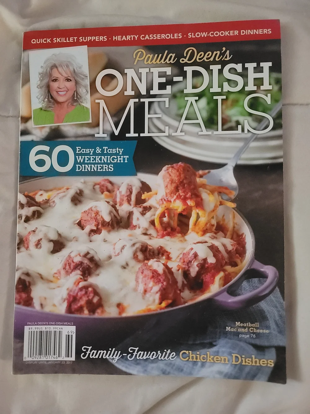 PAULA DEEN'S ONE-DISH MEALS FAMILY FAVORITE CHICKEN DISHES - 2017 - GREAT COND.